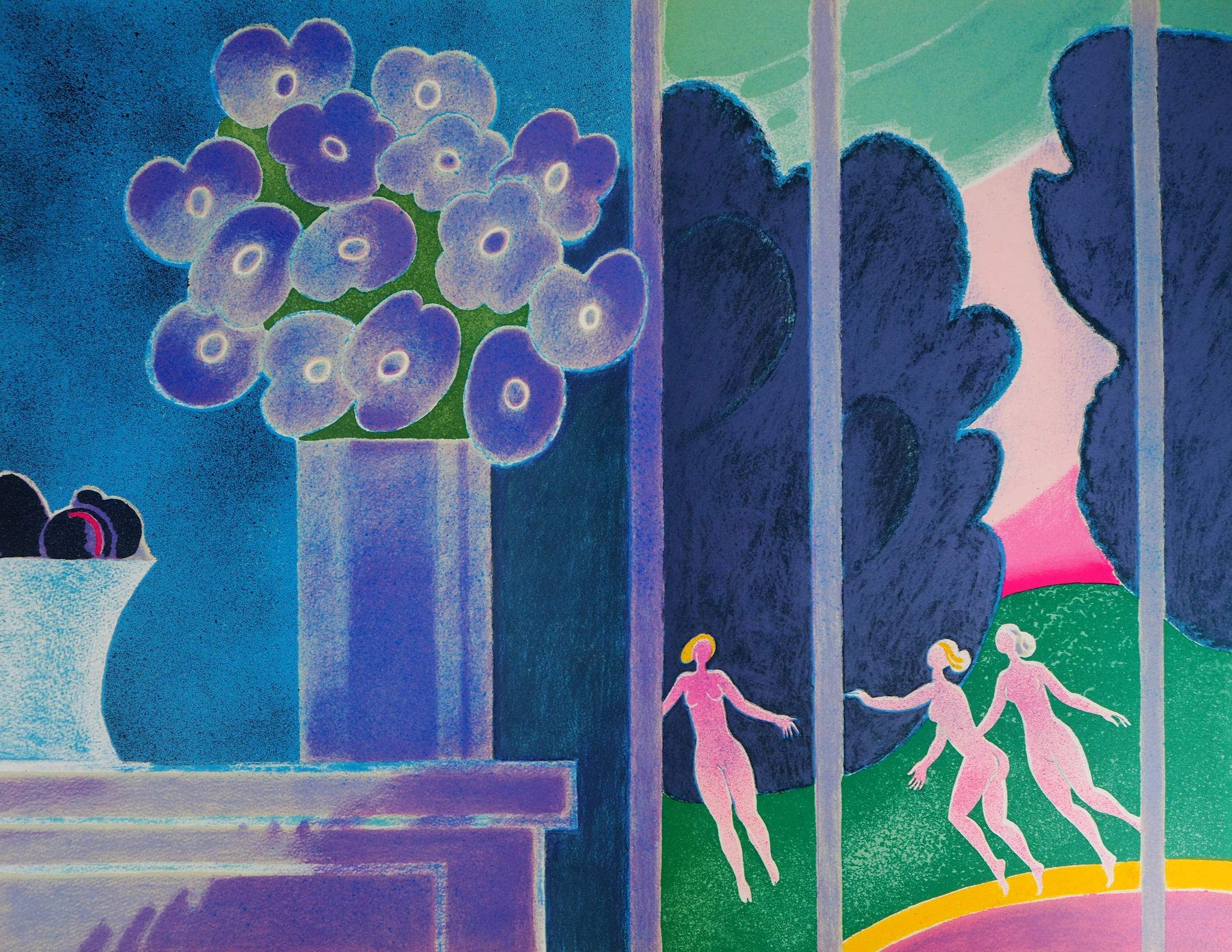 Albert zavaro : les trois grâces - lithographie originale signée