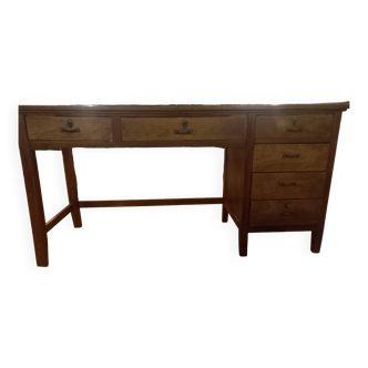 Wooden and glass desk/display