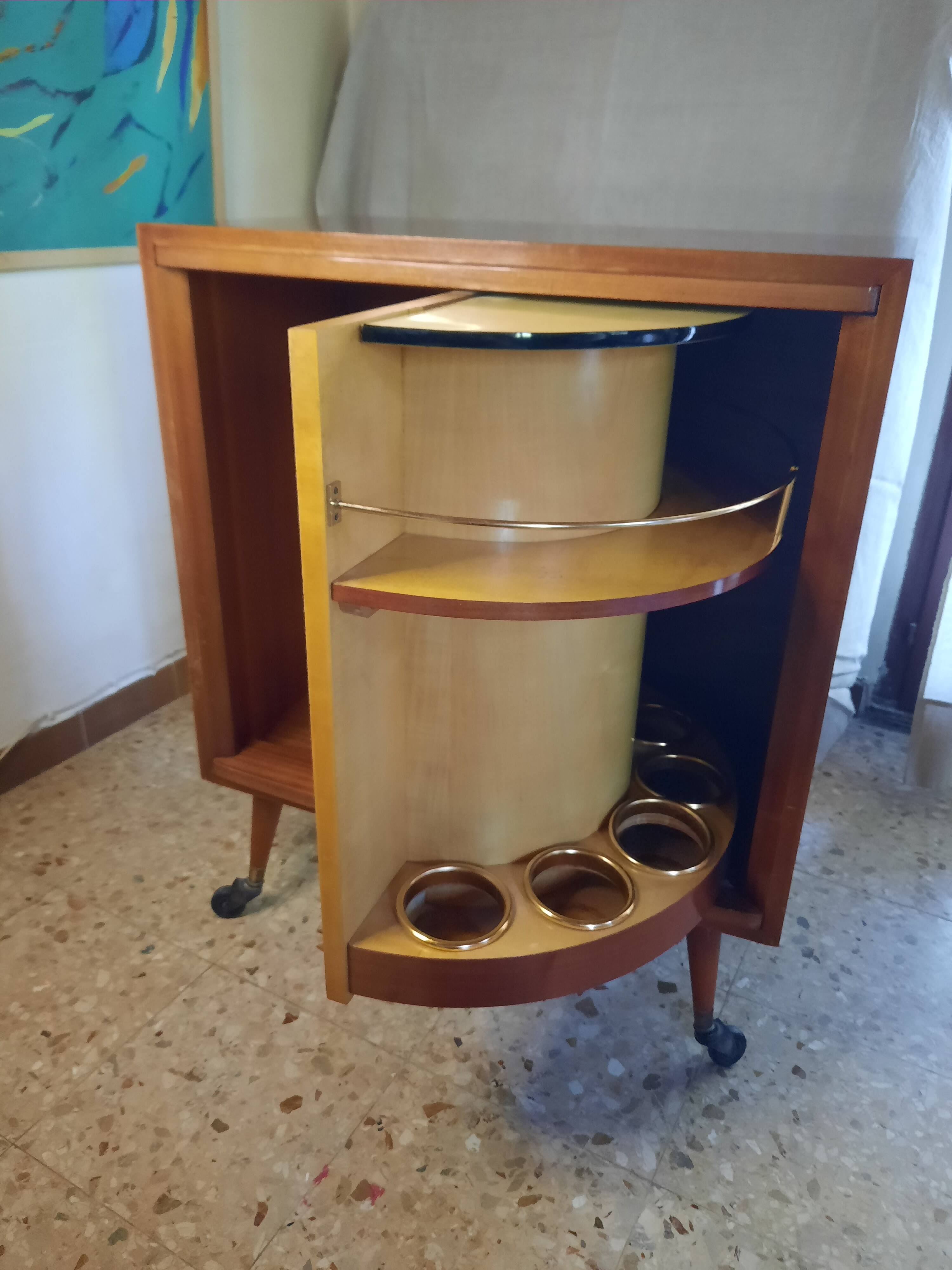 1950s rotating bar cabinet