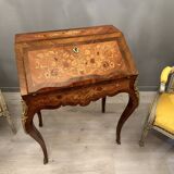 Writing desk in marquetry of the napoleon III period around 1870
