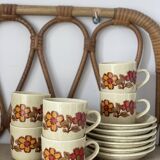 6 Weidmann Italian porcelain cups and saucers with floral design