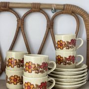6 Weidmann Italian porcelain cups and saucers with floral design