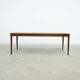 Danish red ceramic and teak coffee table