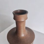 Brown enamelled earth vase Nanni Valentini (1932-1985) for Franco Bucci (1933-2002)