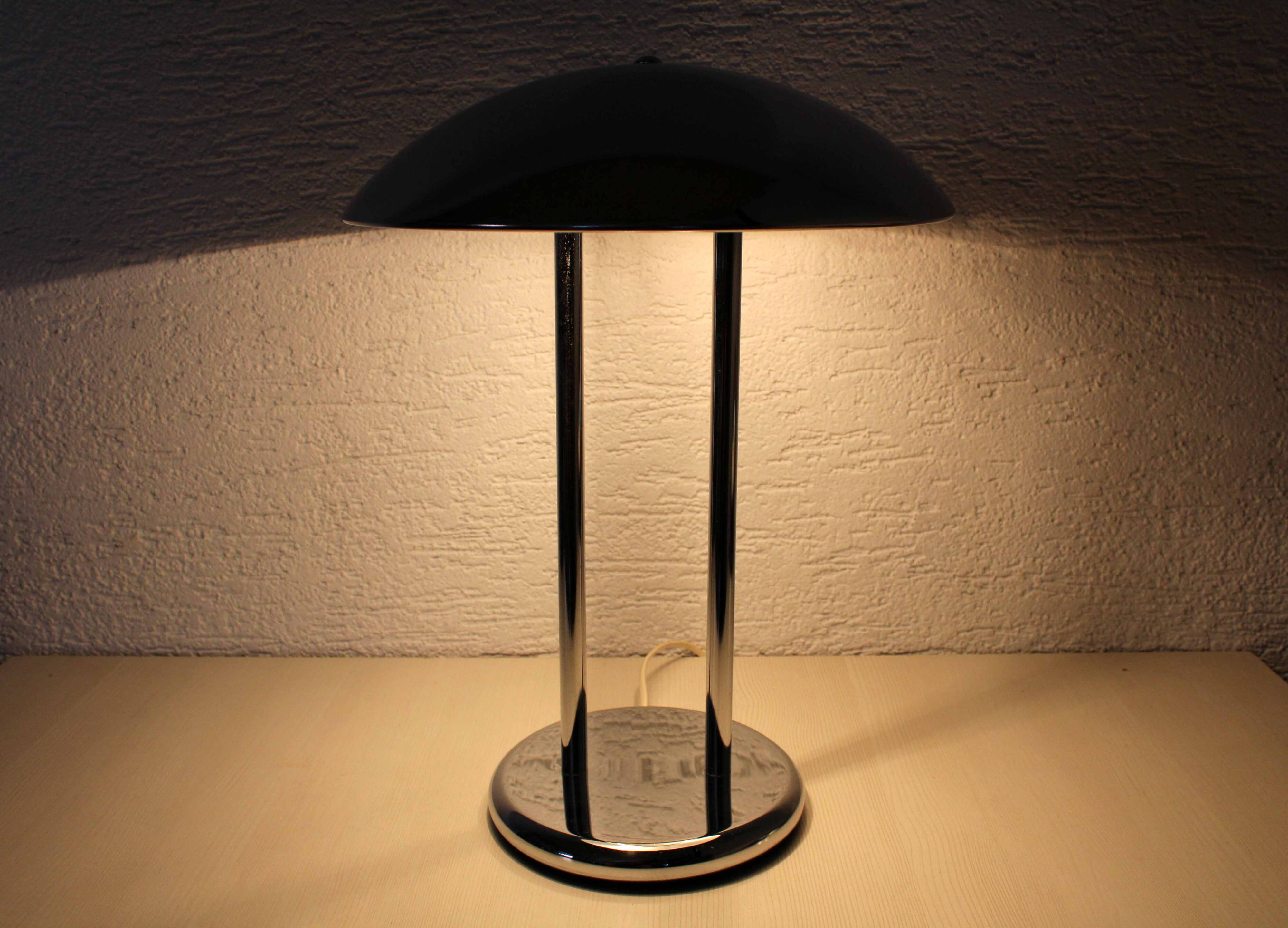 Lampe champignon en métal chromé 1980