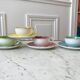 Set of 4 cups Digoin Sarreguemines pastel years 50-60