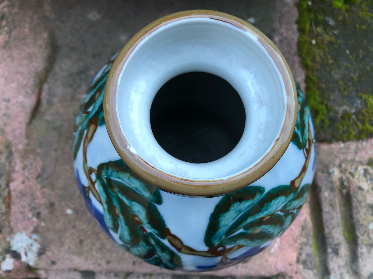 Vase art deco decoration with wisteria signed camille tharaud