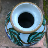 Vase art deco decoration with wisteria signed camille tharaud