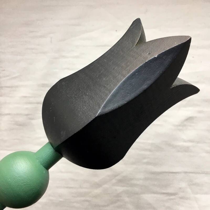 Scandinavian Wooden Tulip Candle Holders - Vintage 90s