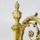 2 19th Century Gilt Bronze Wall Sconces with Molded Glass Globes in the Shape of