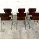 Set of 6 wenge wood chairs and green steel of gray