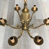 Lustre en laiton massif 6 bras
