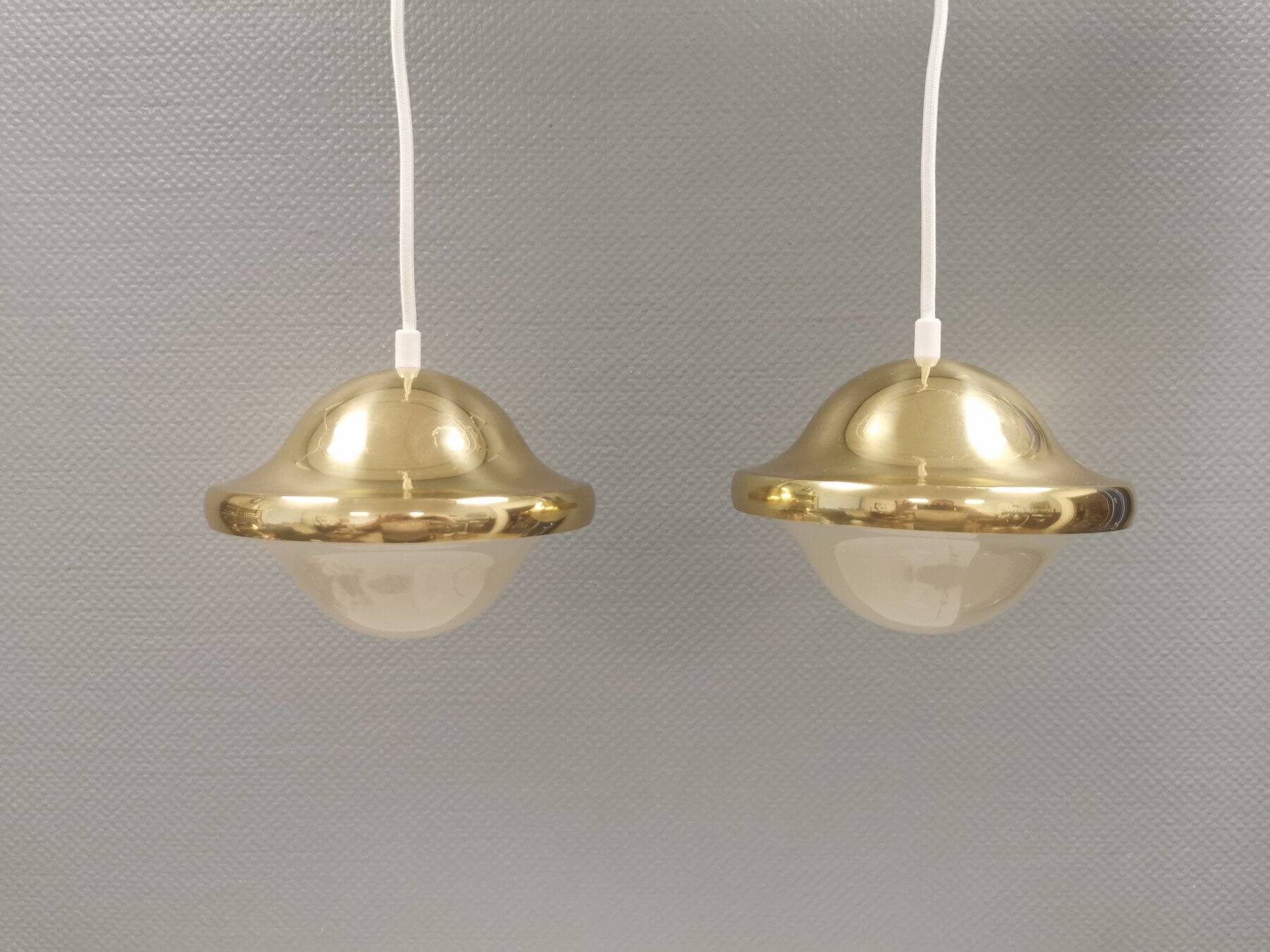 Two very beautiful and original ‘Bubi’ pendant lamps, Denmark, 1960s.