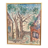 Original Swedish Oil on Canvas – "House on Söderåsen" by Stig Allan – Signed – Vintage & Framed – 61 × 50 cm (24" × 19.7")