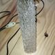 Vintage wall light in brass and textured glass – 60s/70s style