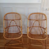 Pair of rattan armchairs