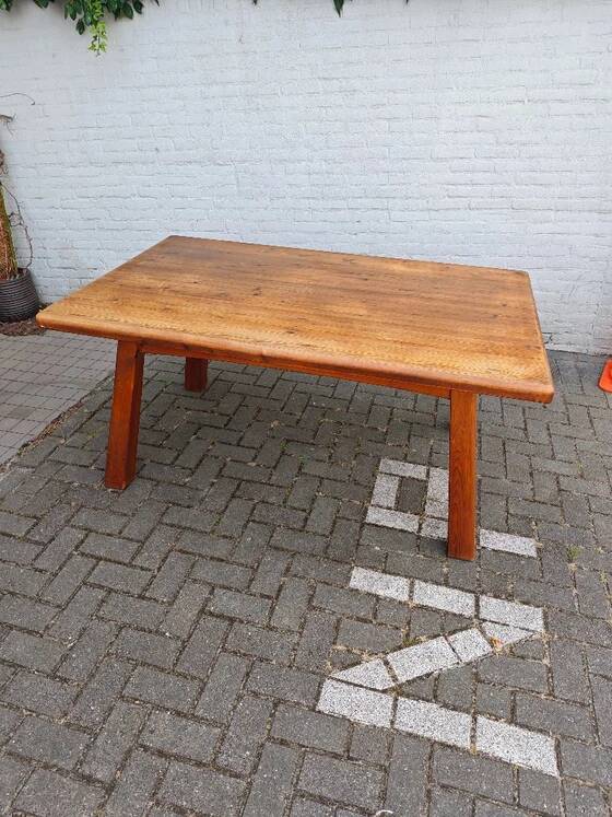 Ensemble de salle à manger de 5 chaises et table en bois massif - Style brutalisme, wabi-sabi, japandi