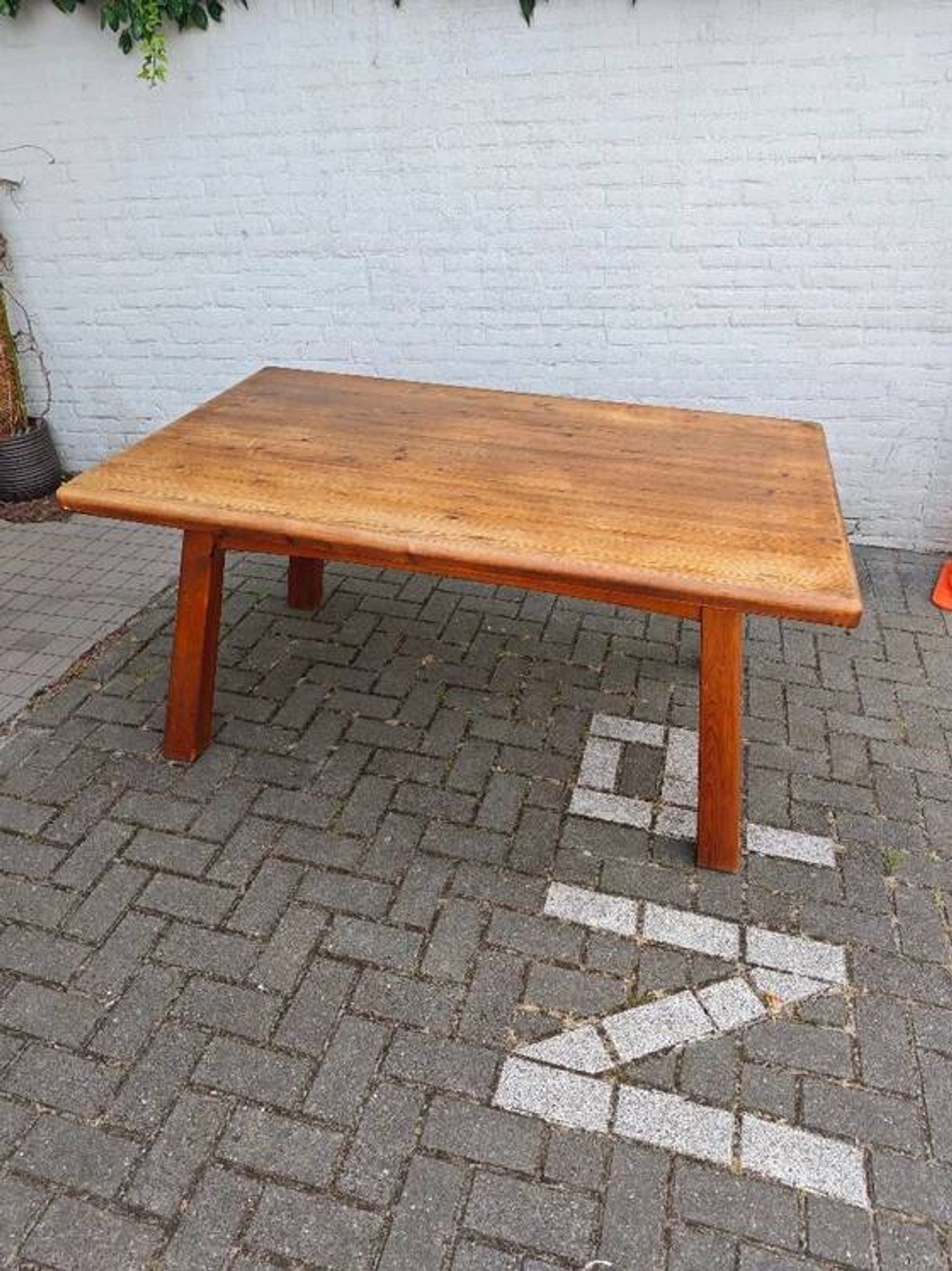 Dining Set of 5 Chairs and Table in Solid Wood - Brutalist, Wabi-Sabi, Japandi Style