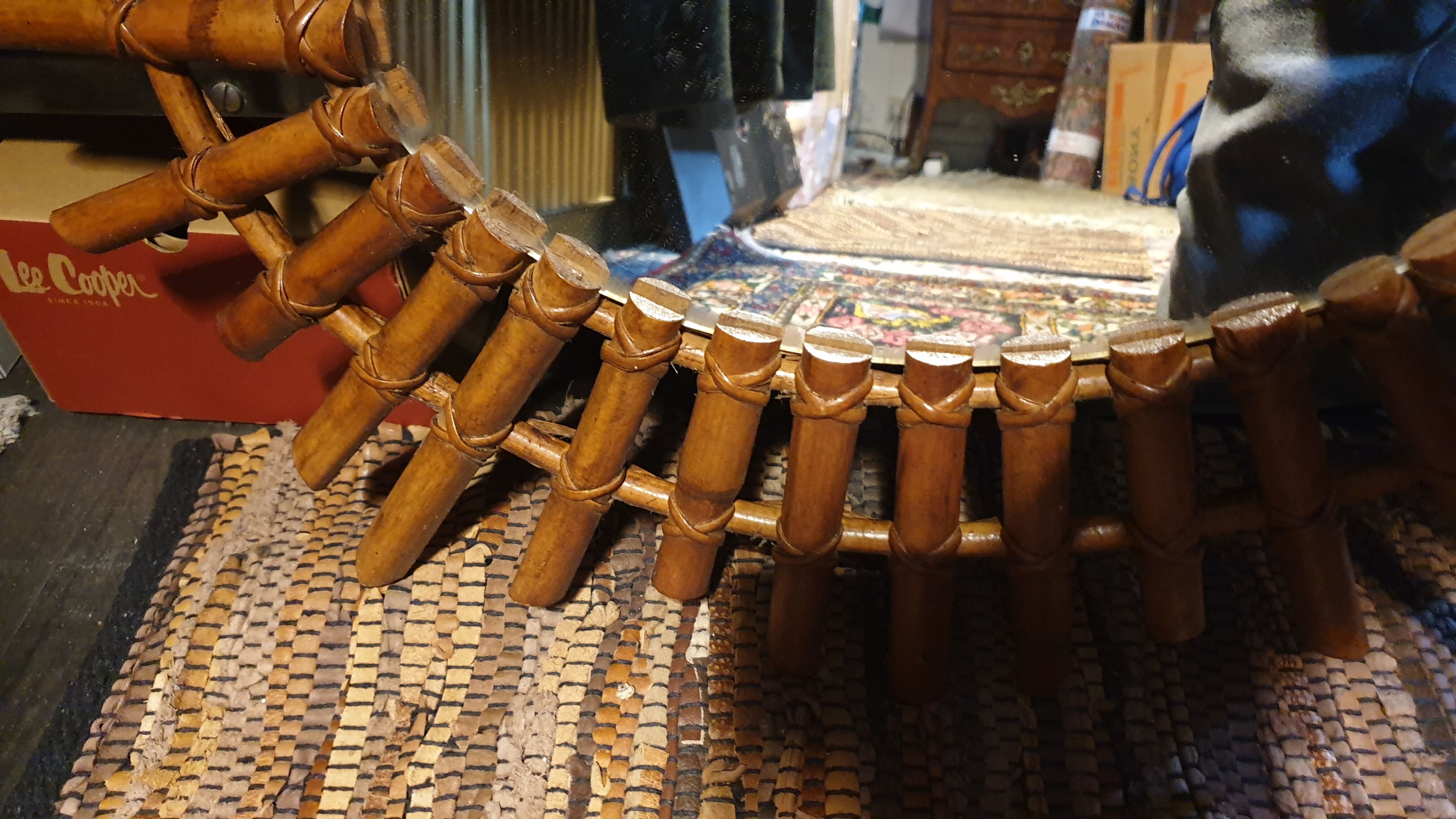 Oval rattan mirror seventies