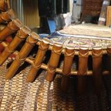 Oval rattan mirror seventies