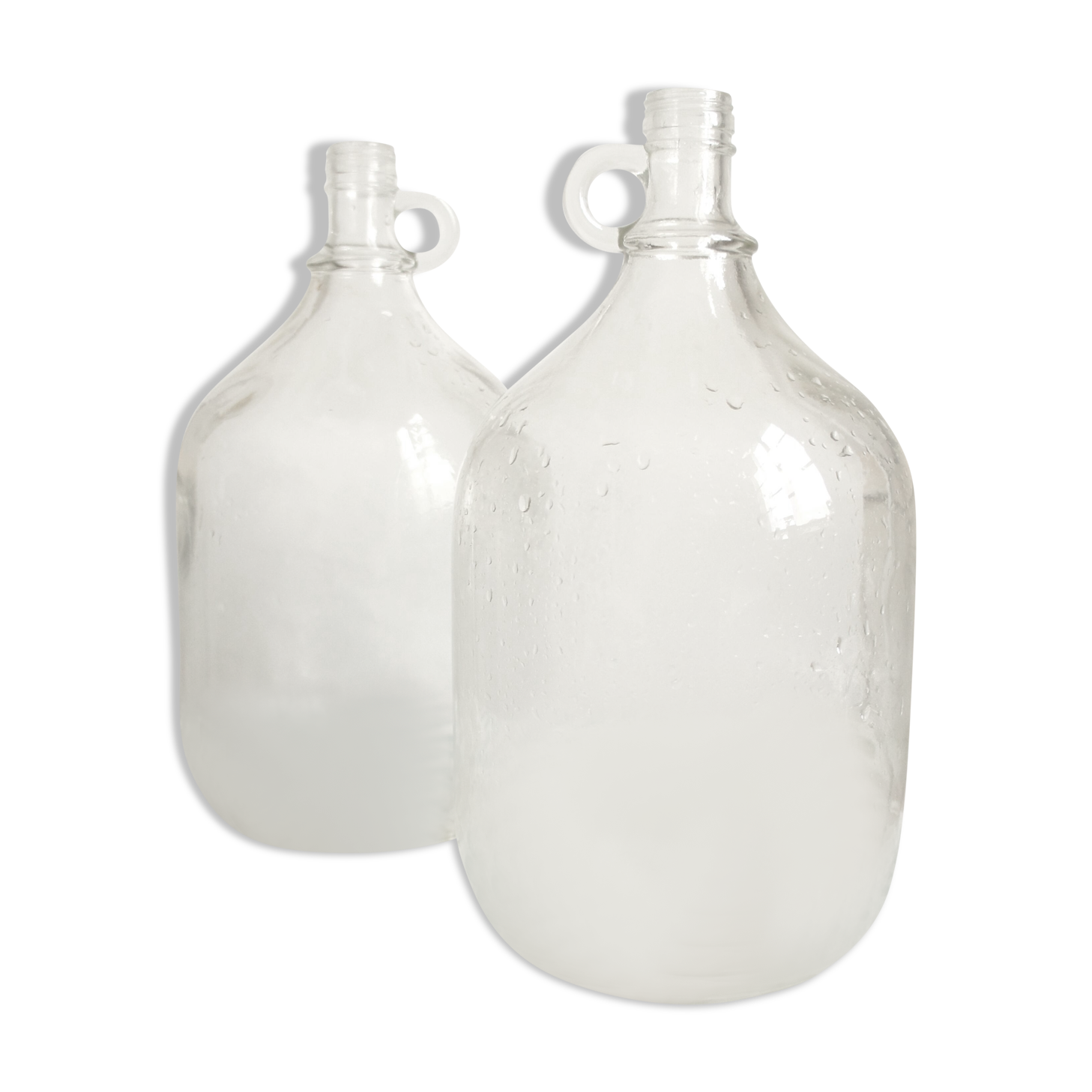 Set de 2 dames-Jeannes en verre moulé