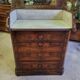 dressing table 4 drawers marble top in mahogany from the 19th century