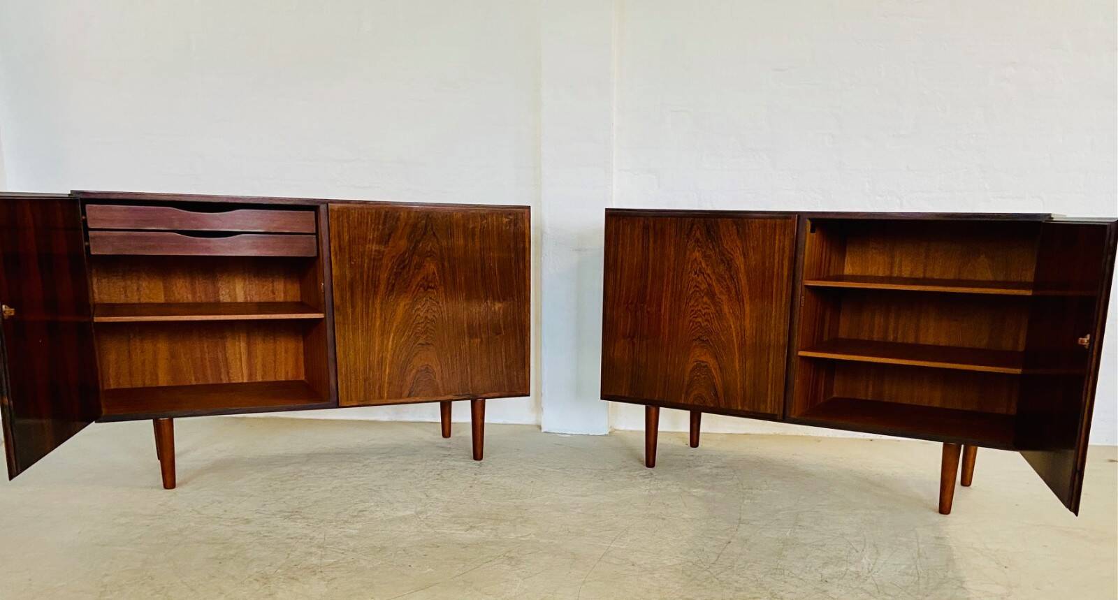 Vintage retro Danish mid-century rosewood sideboards by Gunni Omann 1960s