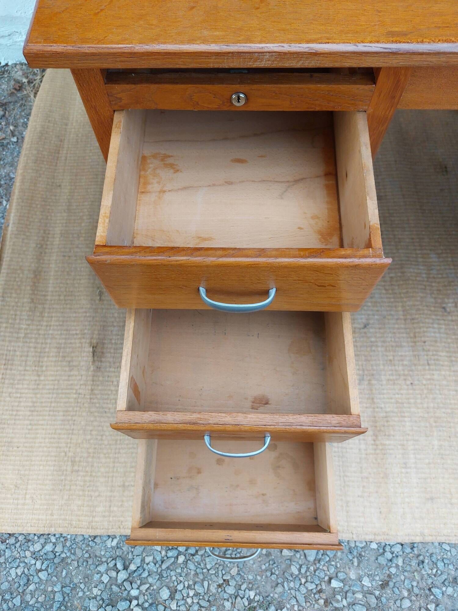 solid wood desk, 1970s