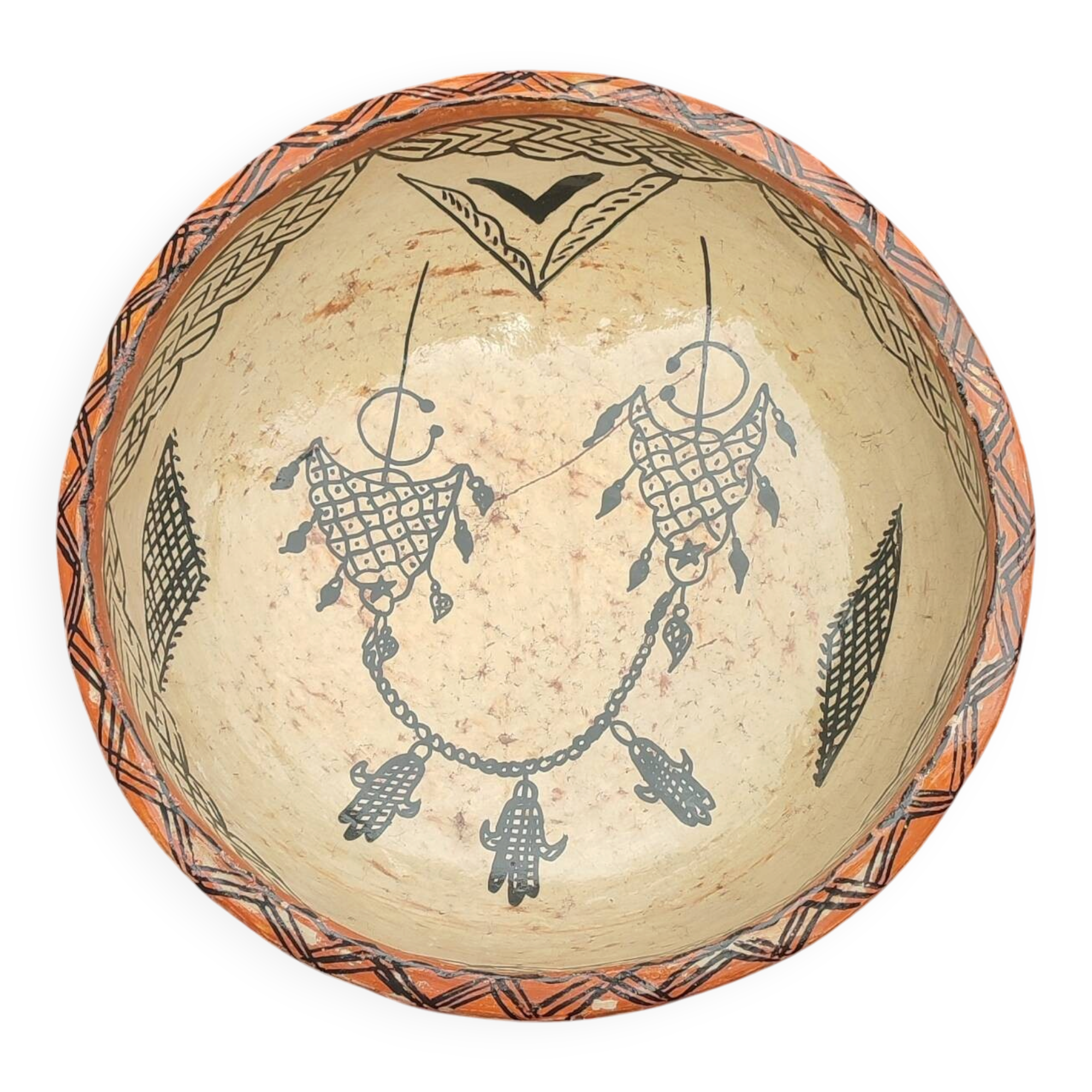 Old Berber craftsmanship salad bowl Kabylie Rif