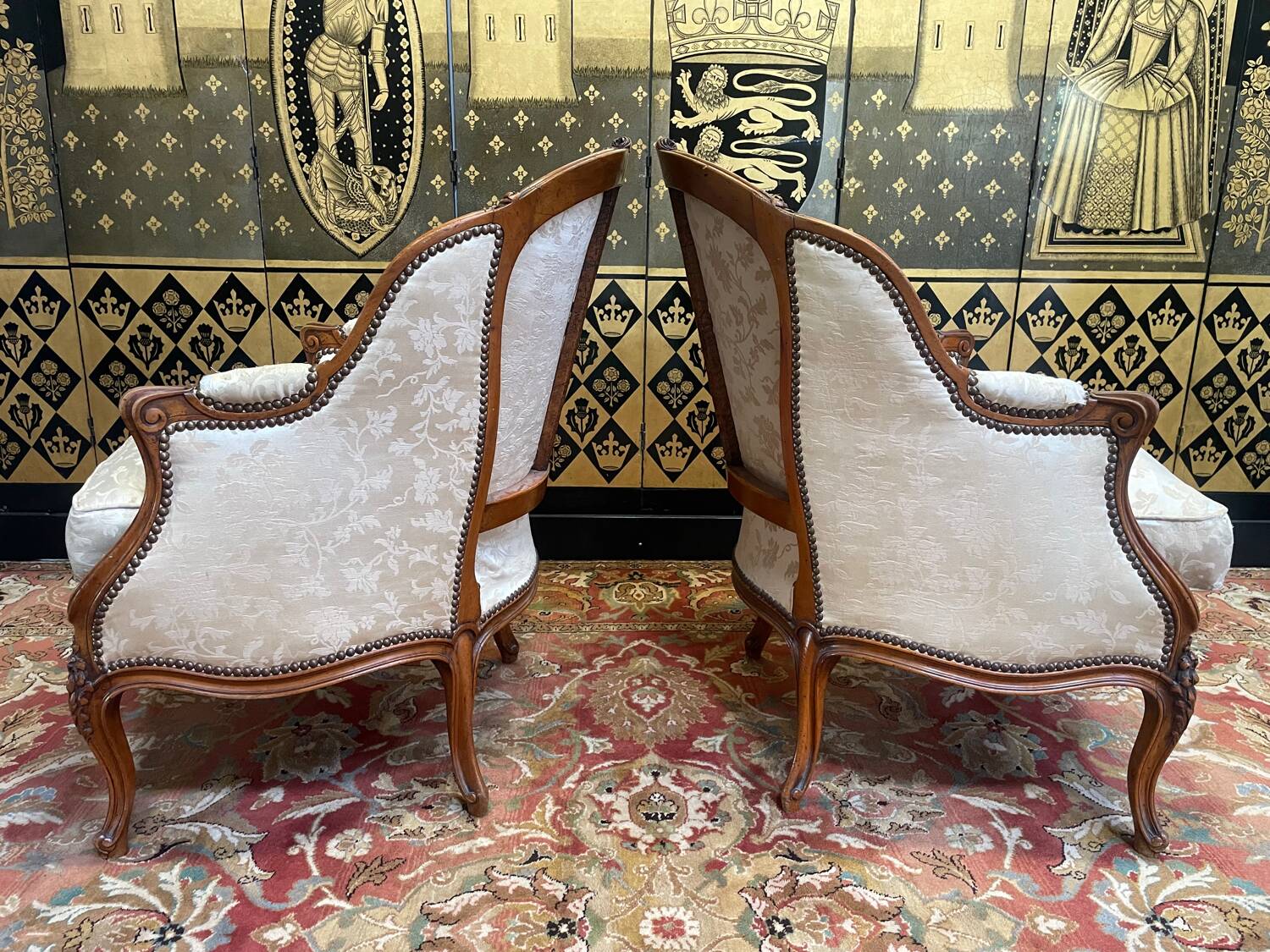 Pair of armchairs - Louis XV style shepherdesses