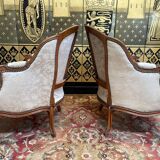 Paire de fauteuils - bergères de style Louis XV