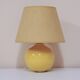 Light yellow vintage table lamp with beige lampshade from Denmark
