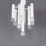 Space age ceiling lamp in white metal by temde, 1970s