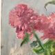 Ancient painting, still life in vase, flower pot and pitcher, signed, 20th century