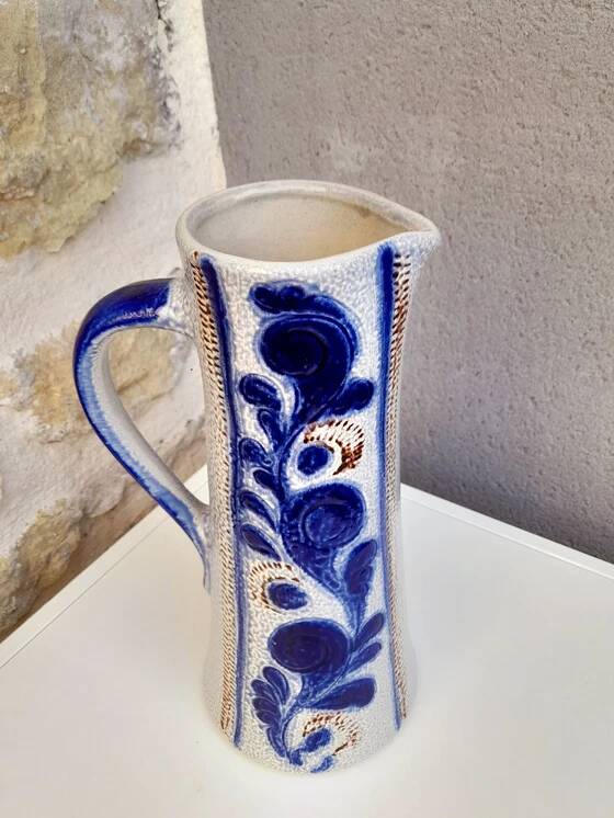 Betschdorf Alsace stoneware pitcher 1970