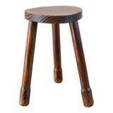 Tabouret tripode en bois, Brutaliste, Style Populaire, 1950