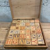Wooden Alphabet Cubes Set - Vintage