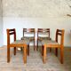 Vintage chairs in antique fabric and wood year 80