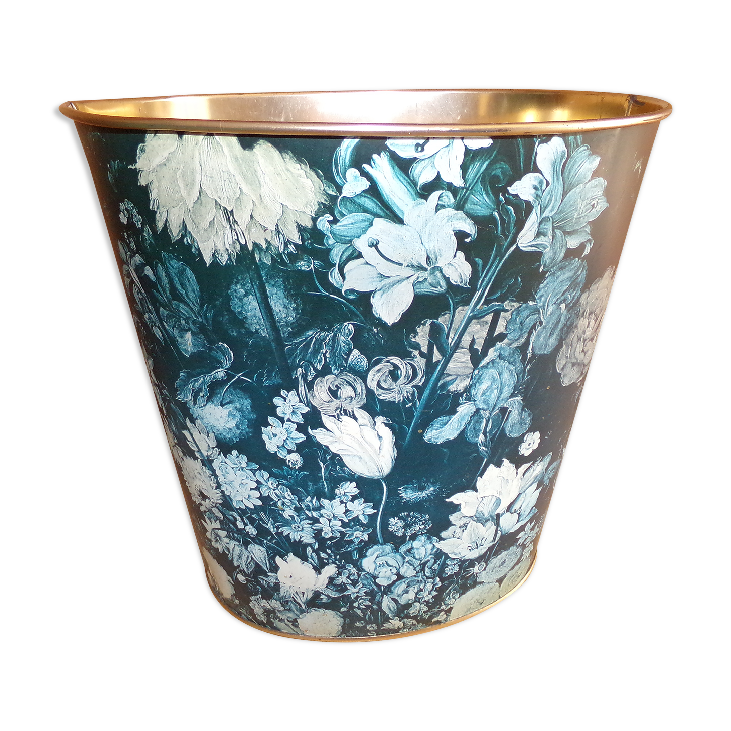 Massilly vintage sheet metal paper basket