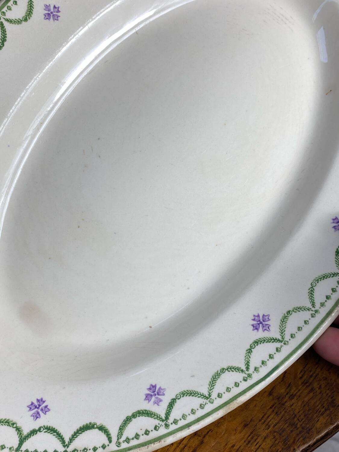Service plates, ironstone, Violetta collection, Longwy
