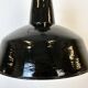 Industrial Black Enamel Factory Lamp with Cast Iron Top, 1950s