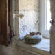 Aged patina rustic vase green
