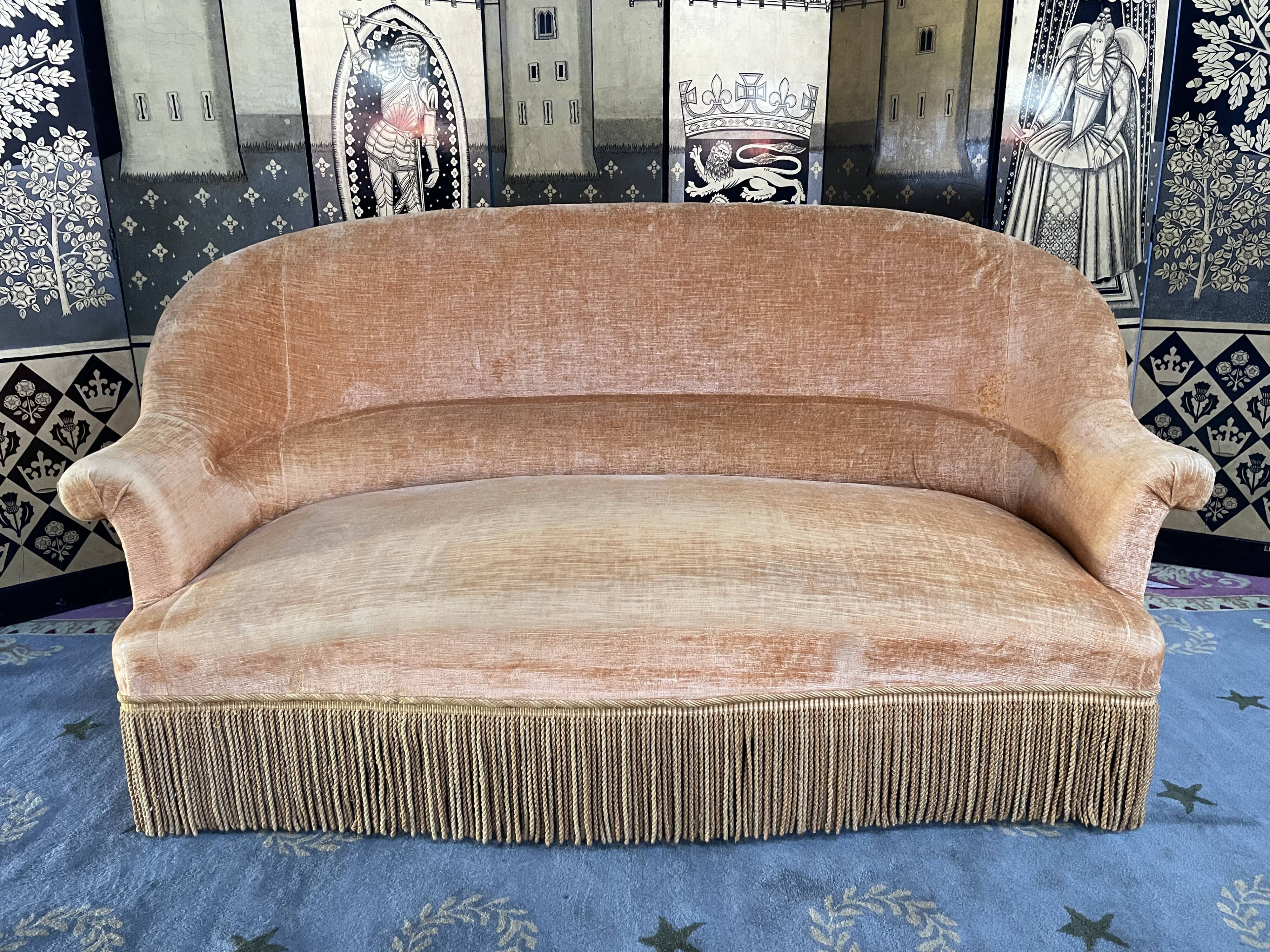 Yellow velvet toad sofa