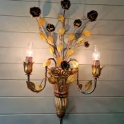 Large Florentine wall sconce, Hollywood Regency, 1960-70.