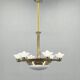 Art Deco chandelier with glass shade, Czechoslovakia, 1930s