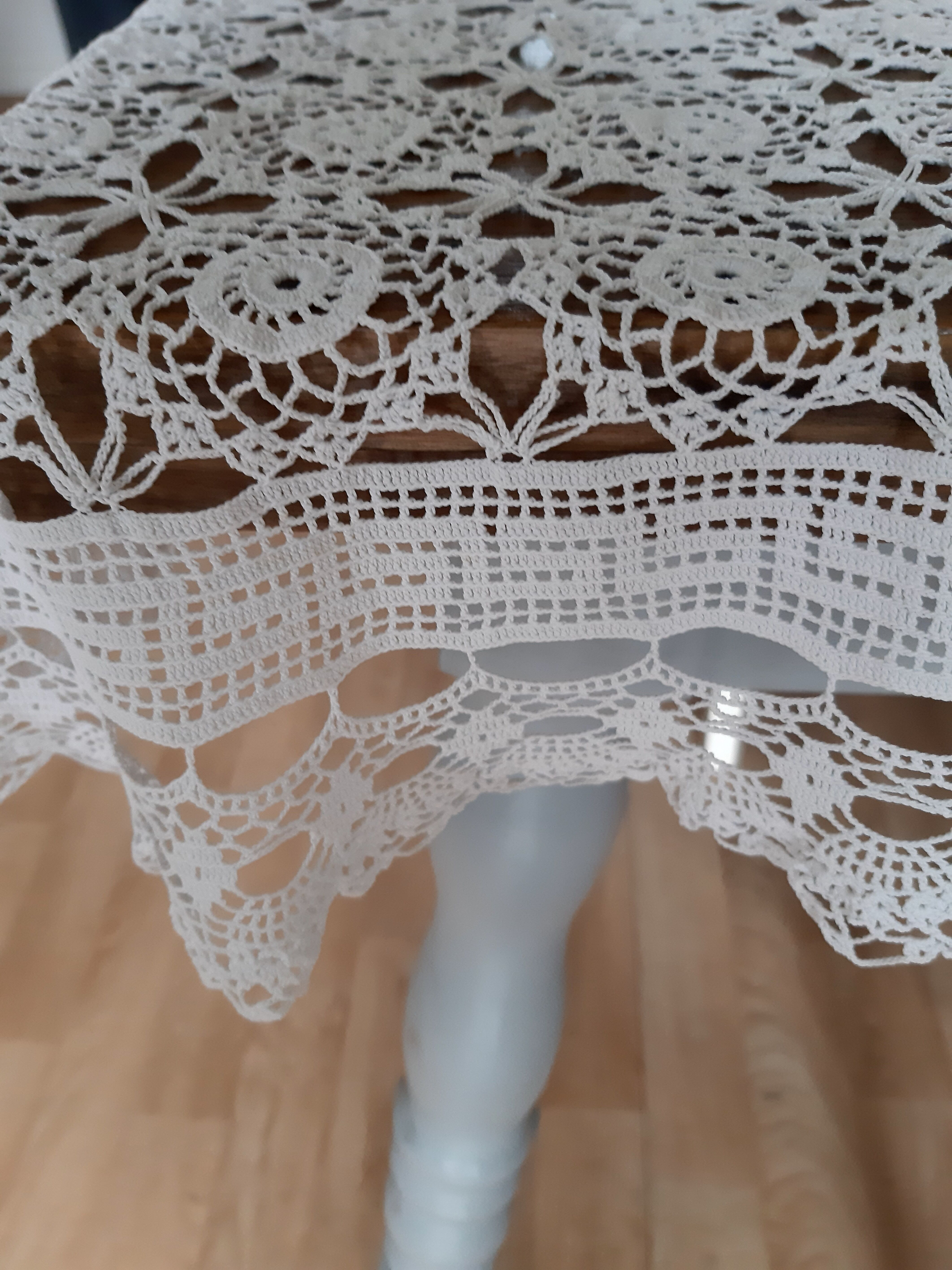 Old crocheted tablecloth