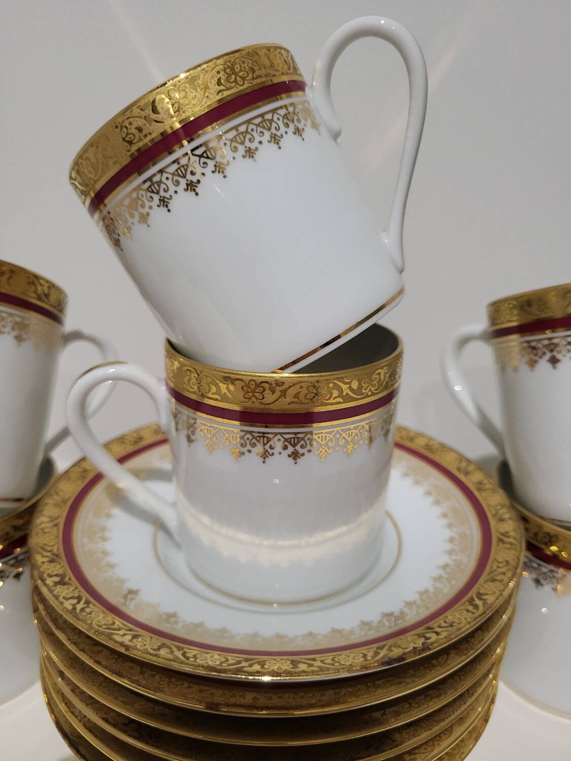 6 coffee cups signed "Jammet Seignolles"