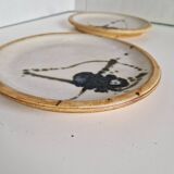 Set of 2 pottery plates from La Colombe, Vallauris