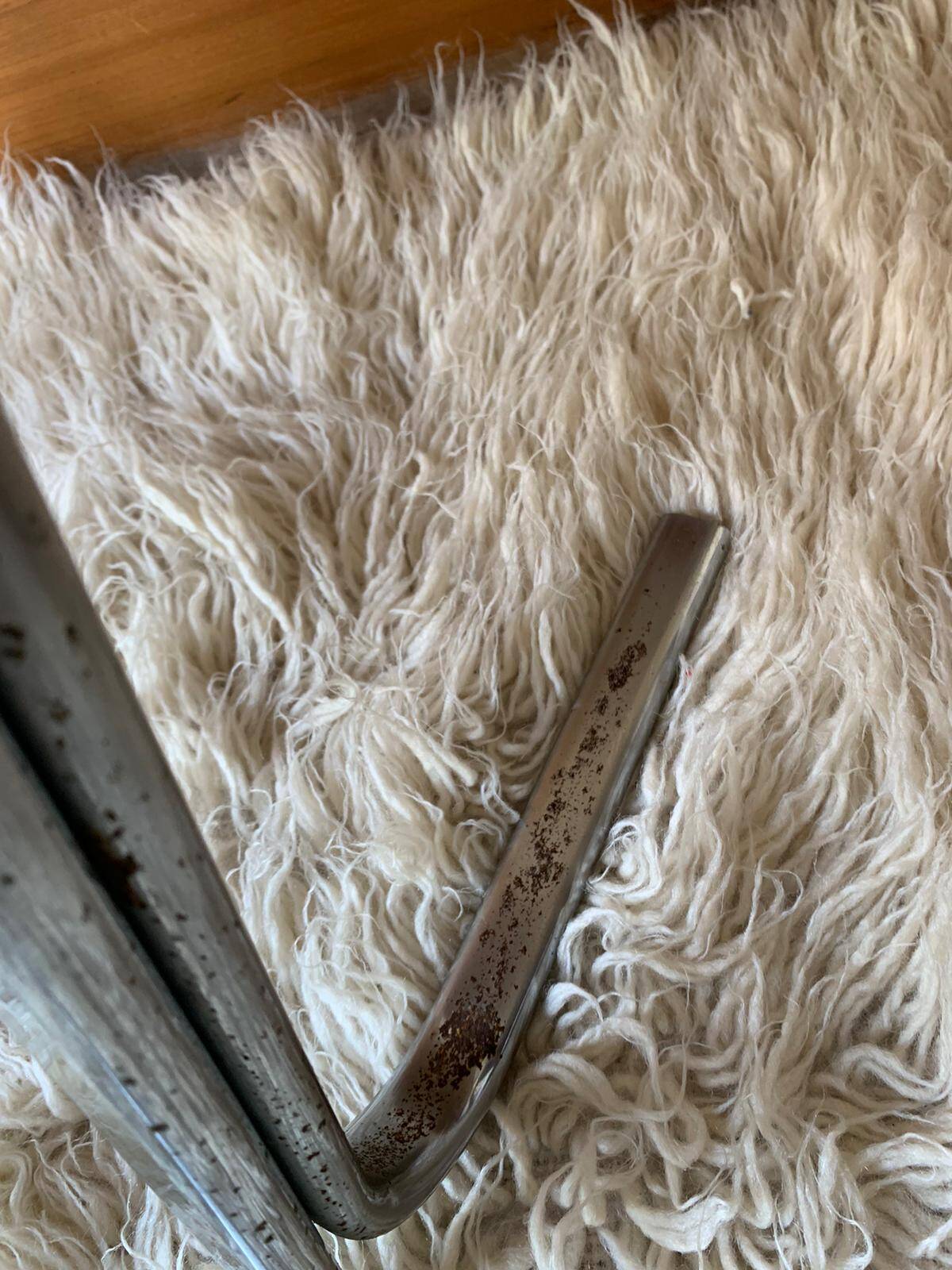Fauteuil vintage en tweed orangé