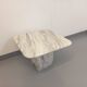 Table basse vintage en marbre blanc des années 70